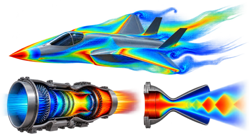 CFD Aerospace Visualization Collage
