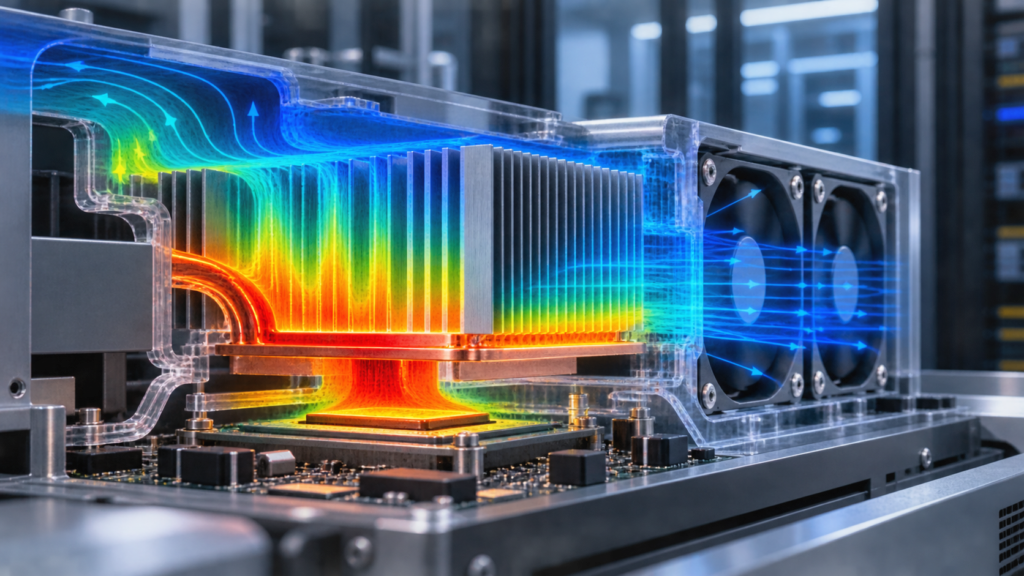 CFD Cooling Simulation of a Server Heatsink