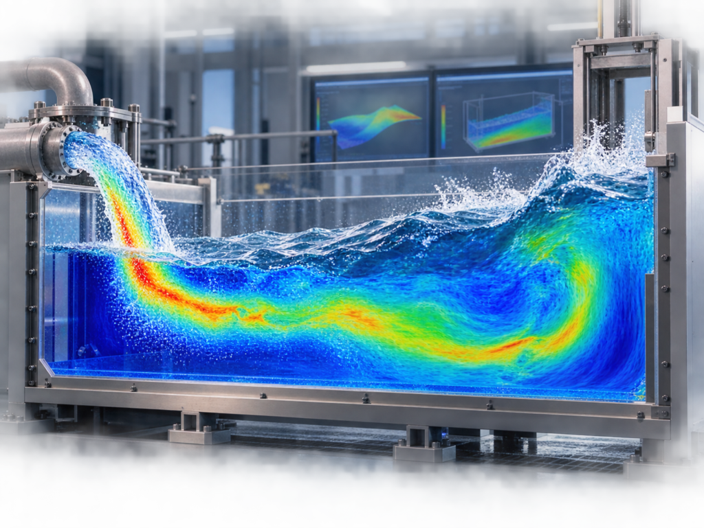 CFD Wave Flume Flow Visualization