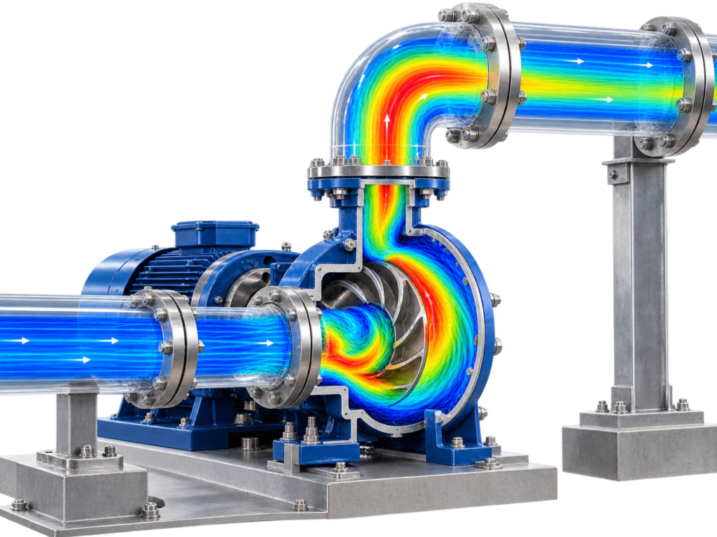 Cutaway Pump CFD Flow Visualization 1