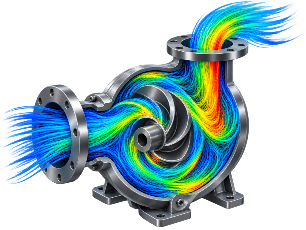 Cutaway Pump CFD Flow Visualization