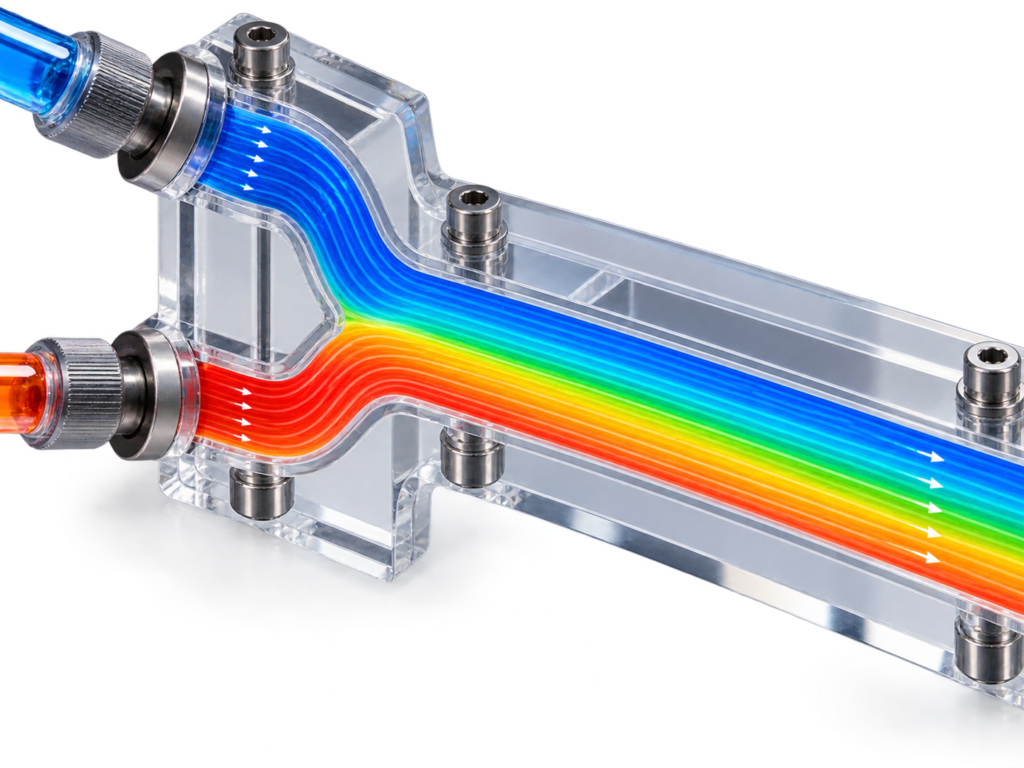 High Tech Microfluidic Laminar Flow Device