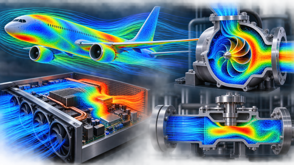 Industrial CFD Flow Visualization Montage