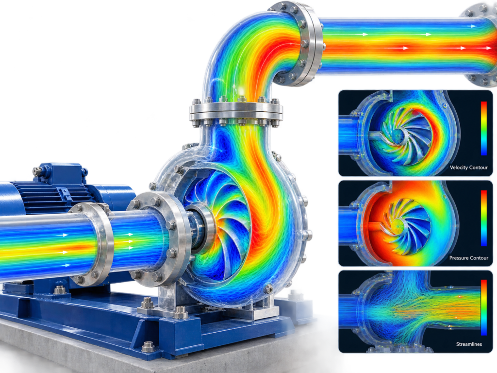 Industrial Pump CFD Flow Visualization