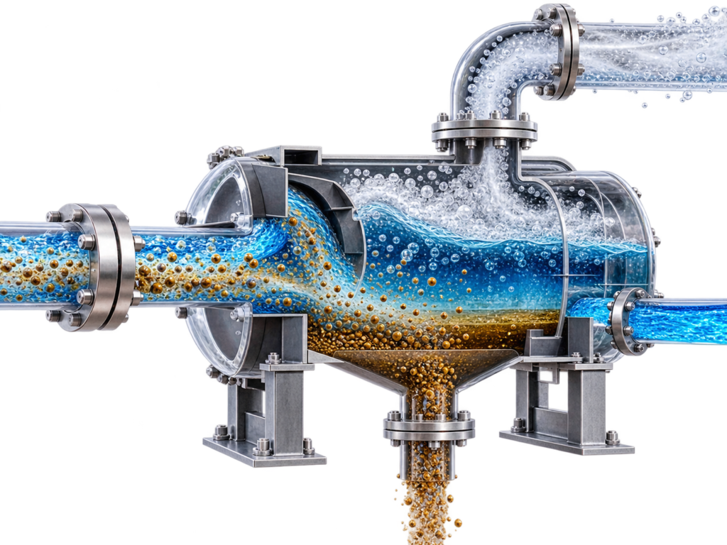 Multiphase Flow Separator Cutaway