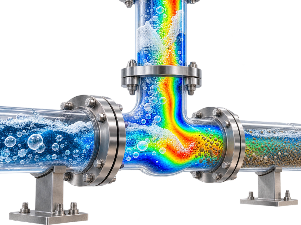 Multiphase Flow T Junction Visualization