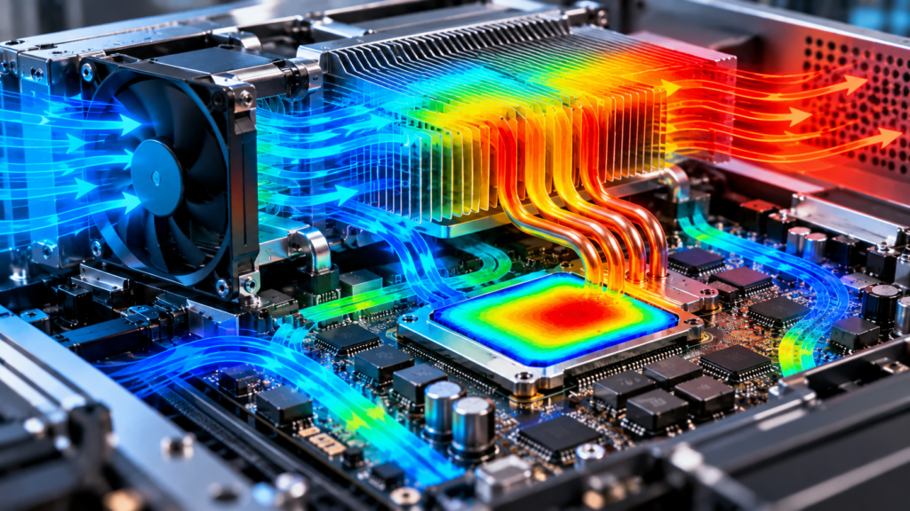 Thermal Airflow Over CPU Cooling System
