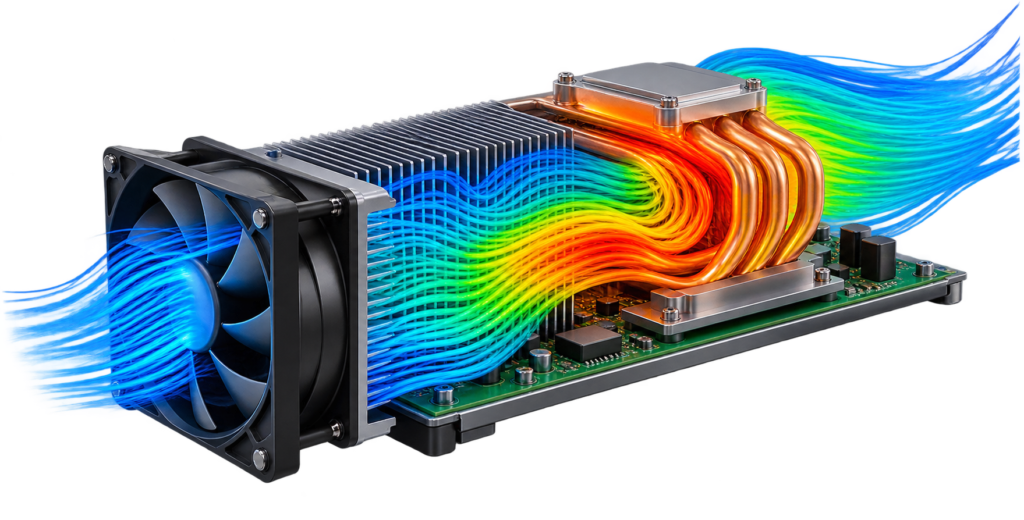 Thermal Flow Over Copper Heat Pipes