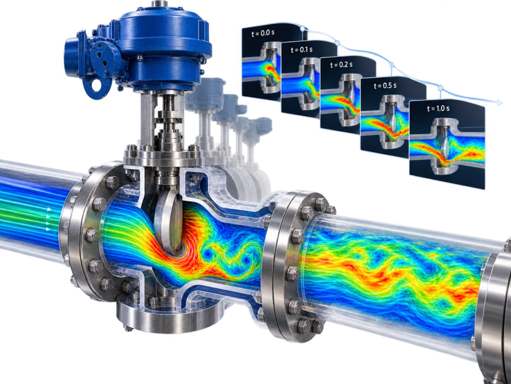 Transient CFD Valve Flow Visualization 2